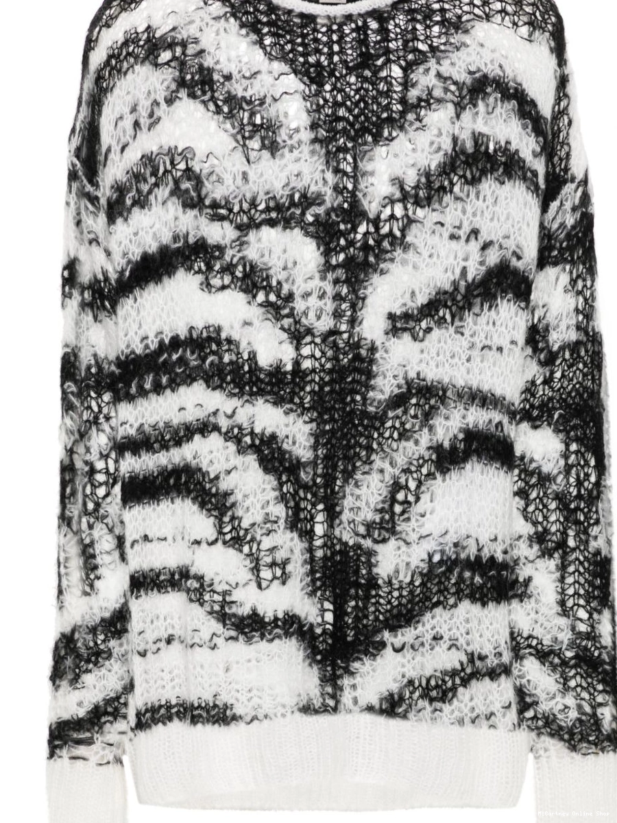 tiger-pattern open-knit McCartney Women Stella jumper 0522